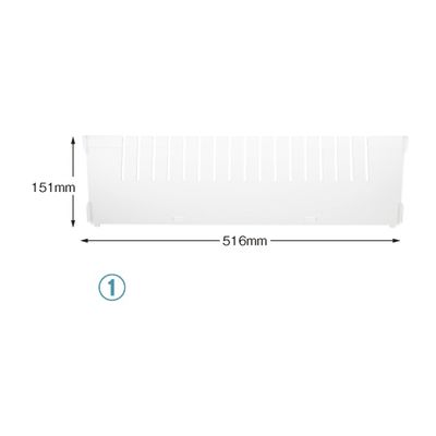 サカセ化学工業 仕切板 バスケット64ー17タイプ(深さ17cm)用 W516×H151mm 耐熱・制電タイプ BDD17-60 1枚（直送品）