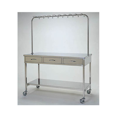 柏ステンレス工業 点滴処置台 引出3個付 1200×600×800(1600)mm テンテキショチダイMD-T12 1個（直送品）