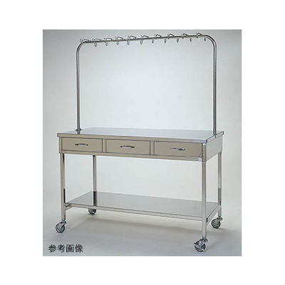 柏ステンレス工業 点滴処置台 引出6個付 1500×750×800(1600)mm テンテキショチダイMD-T15W 1個（直送品）