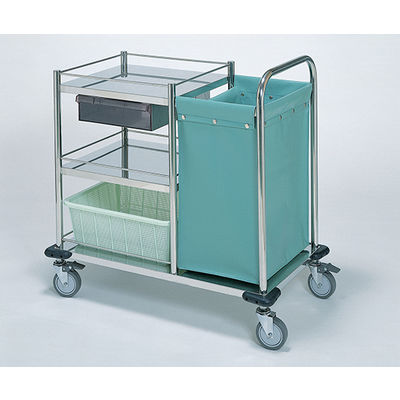 柏ステンレス工業 オムツ交換車 (枠付) クリア引出 ごみ袋1個付 オムツコウカングルマMF-C2 1個 62-2715-73（直送品）