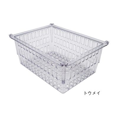 サカセ化学工業 バスケット 34ー17タイプ(深さ17cm)帯電防止 透明 PB34-17 1個 62-0852-66（直送品）