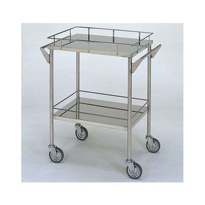 柏ステンレス工業 ステンレスワゴン 回診車L (枠付) 2段 ステンレスワゴンMB-2G-L 1個 62-2714-51（直送品）