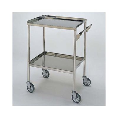 柏ステンレス工業 ステンレスワゴン 回診車M (立上) 2段 ステンレスワゴンMB-2V-M 1個 62-2714-55（直送品）