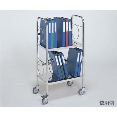 柏ステンレス工業 カルテワゴン (30冊用) 仕切可動式 2段 カルテワゴンMK-2R 1個 62-2715-68（直送品）