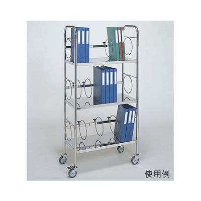 柏ステンレス工業 カルテワゴン (60冊用) 仕切可動式 3段 カルテワゴンMK-3R 1個 62-2715-69（直送品）