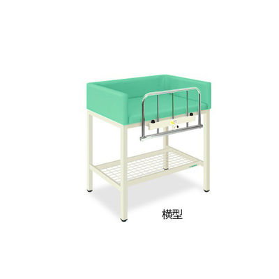 S型オムツ交換台(横型) 幅85(全幅95)×奥行65(全奥行70)×高さ80(全高98)cm ライトグリーン TB-722-02 1台（直送品）