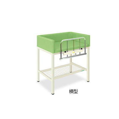 S型オムツ交換台(横型) 幅90(全幅100)×奥行70(全奥行75)×高さ80(全高98)cm ライムグリーン TB-722-02 1台（直送品）