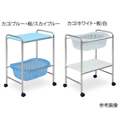 高田ベッド製作所 S型レザー棚付脱衣カゴ 幅52.5×奥行37×高さ75.5cm アイボリー TB-73-13 1台 62-8622-40（直送品）