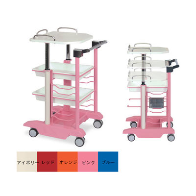 高田ベッド製作所 ナースカー・フォルテ 幅47×奥行59.5×高さ83cm レッド TB-1370 1個 63-2735-76（直送品）