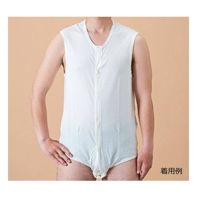 神戸生絲 紳士・婦人共用 前開き袖なしボディシャツ M No.114 1枚 63-1285-09（直送品）