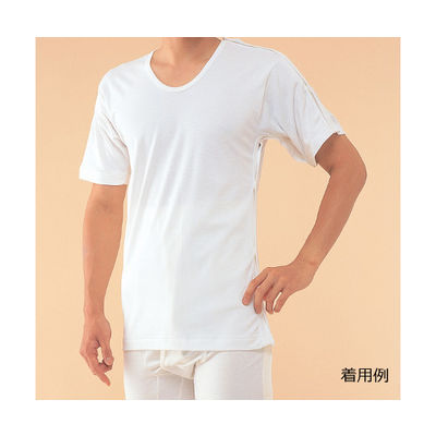 神戸生絲 紳士・婦人共用 脇開き5分袖(左開き) M MU14 1枚 63-1285-30（直送品）