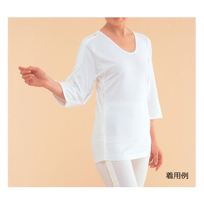 神戸生絲 紳士・婦人共用 脇開き7分袖(右開き) L MU12R 1枚 63-1285-28（直送品）