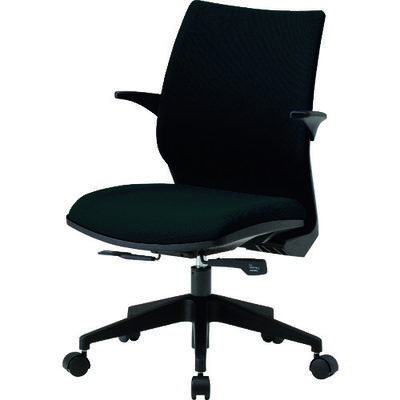 藤沢工業 TOKIO オフィスチェア FSTー88A 肘付き ブラック FST-88A-BK 1脚 149-2145（直送品）