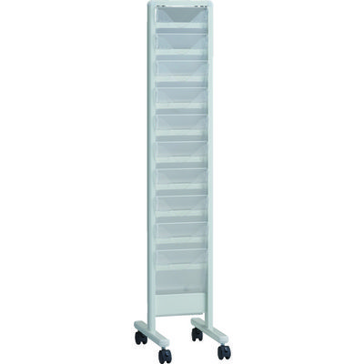 トラスコ中山 TRUSCO パンフレットスタンド A4サイズ対応 垂直1列10段 ホワイト TAP110S-W 1台 161-0891（直送品）