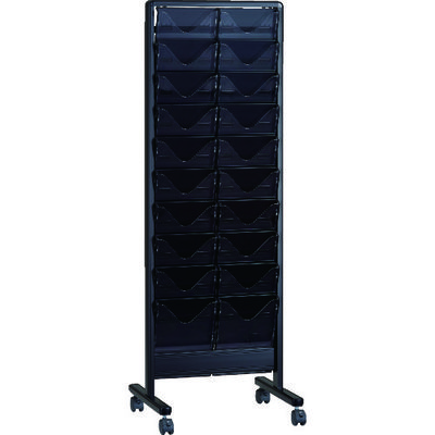 トラスコ中山 TRUSCO パンフレットスタンド A4サイズ対応 垂直2列10段 ブラック TAP210S-BK 1台 161-0892（直送品）