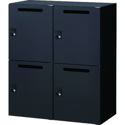 トラスコ中山 TRUSCO ユニット型壁面書庫 片開パーソナル2列2段 投入口付 H1050 BK色 ULPBK-11 1台（直送品）