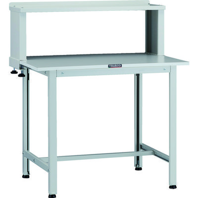 TRUSCO 軽荷重作業台(200kg)AO型 900X600XH1044(全高) 上棚付 ホワイト色 AOR-0960YURB 1台（直送品）