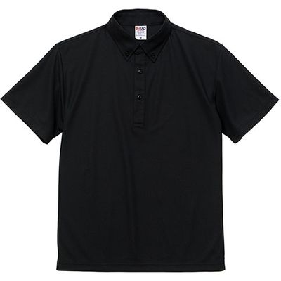 キャブ United Athle（ユナイテッドアスレ） 2022-01 ポロシャツボタンダウン ブラック 4L 1包（3枚入）（直送品）