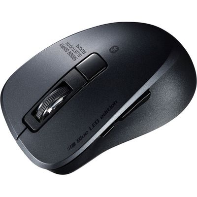 ワイヤレスマウス　無線　Bluetooth　静音　5ボタン　小型サイズ　ブルーLED　MA-BTBL155BK　サンワサプライ　1個（直送品）