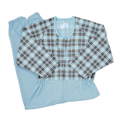 日本エンゼル コンビネーション　フルオープン　ツイル　5738-TA　タータンブルー　3L 1枚　【介護用衣類】介援隊カタログ U0353（直送品）