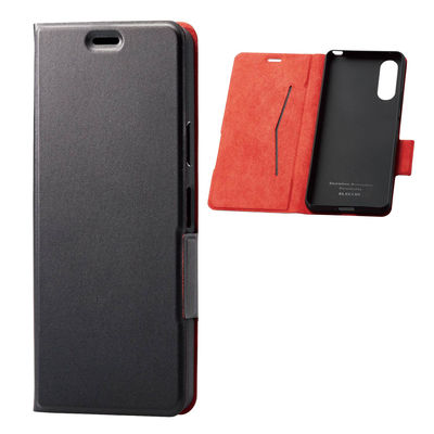 Xperia 10 II エクスペリア ケース カバー 手帳 フラップ レザー TPU ブラック PM-X202PLFUBK エレコム 1個（直送品）