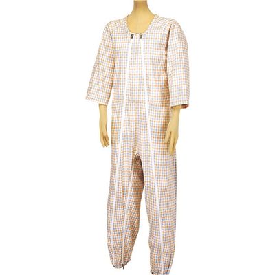 松本ナース産業 ツイルねまき　Wファスナー股付　簡易ロック付　4100　オレンジ　S 1枚　【介護用衣類】介援隊カタログ（直送品）