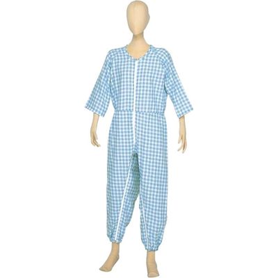 松本ナース産業 らくらく介護ねまき　背開　普通ファスナー　4200　ブルー　M 1枚　【介護用衣類】介援隊カタログ（直送品）