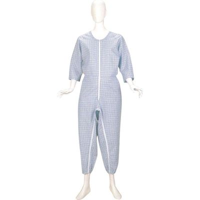 松本ナース産業 ビエラねまき　前開き　普通ファスナー　4300　ブルー　M 1枚　【介護用衣類】介援隊カタログ（直送品）