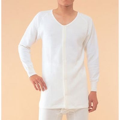 神戸生絲 綿キルト紳士用前開き長袖　ホック式　BM1F　M 1枚　【介護用衣類】介援隊カタログ（直送品）