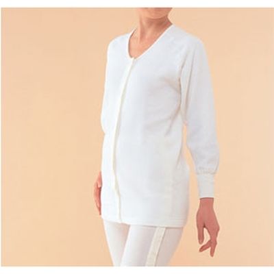 神戸生絲 綿キルト前開き長袖スリーマー　ホック式　BM2F　LL 1枚　【介護用衣類】介援隊カタログ（直送品）