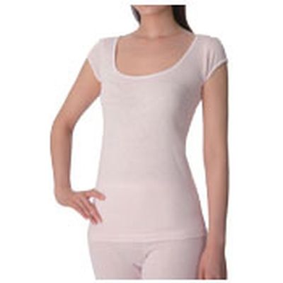 神戸生絲 シルクノイル婦人1分袖スリーマー　ST724　ピンク　L 1枚　【介護用衣類】介援隊カタログ（直送品）