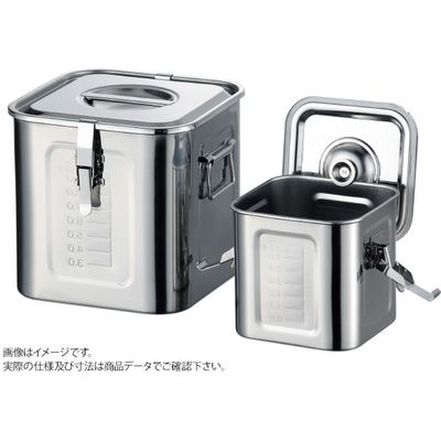 ＡＧ目盛付角キッチンポットパッキン・フック付１２ｃｍ　手無　1個 16120　赤川器物製作所（直送品）