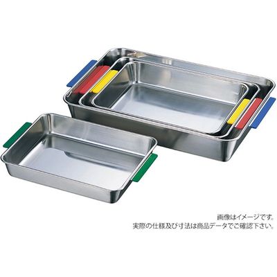 ＡＧ１８ー８　カラー取手付角バット　１５枚取　緑　1枚 33615-G　赤川器物製作所（直送品）