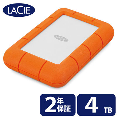 HDD 外付け 4TB ポータブル 2年保証 Rugged Mini LAC9000633 LaCie 1個（直送品）