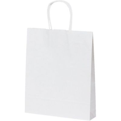 ベルベ 1540 自動紐手提袋 TーA4 白無地 200枚(50×4) 1ケース(200枚入(50枚×4袋))（直送品）