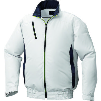 【今季完売】 ポリエステル製カジュアル空調服[[R上]] ウェアのみ シルバー×ダークネイビー 4L KU92010C-C06-S6 1着（直送品）