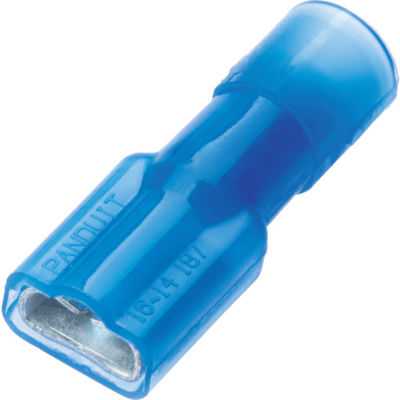 パンドウイット 圧着端子 差込型完全絶縁 メス型 AWG16~14 青 (100個入) DNF14-188FIB-C 1袋(100個)（直送品）