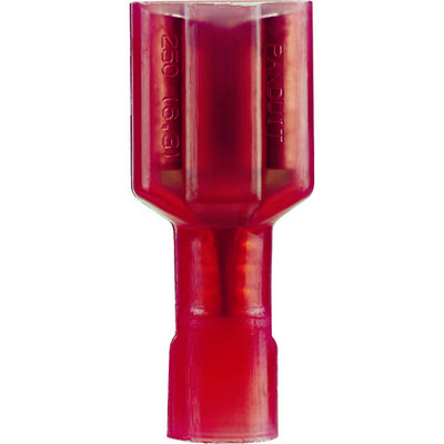 パンドウイット 圧着端子 差込型完全絶縁 メス型 AWG22~18 赤 (100個入) DNF18-250FIB-C 1袋(100個)（直送品）