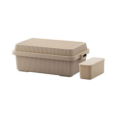 アズワン スタックアップコンテナ53L インナーボックスセット W70.7×H26.8cm ベージュ 65-9402-22 1セット（直送品）