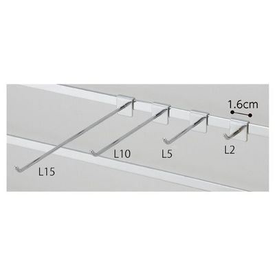 アズワン アクセサリーフックL15 Fバー用 10本組 クローム 63-3373-89 1組(10本)（直送品）