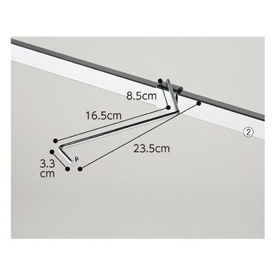 アズワン 角バー用斜め曲げフック 5本組 左曲げ 63-3367-88 1組(5本)（直送品）