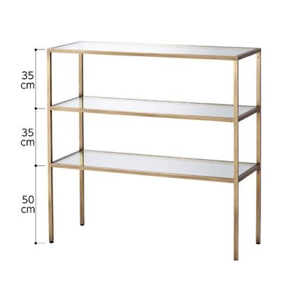 アズワン アンティークゴールド 3段スリムテーブル W120 63-3392-12 1台（直送品）