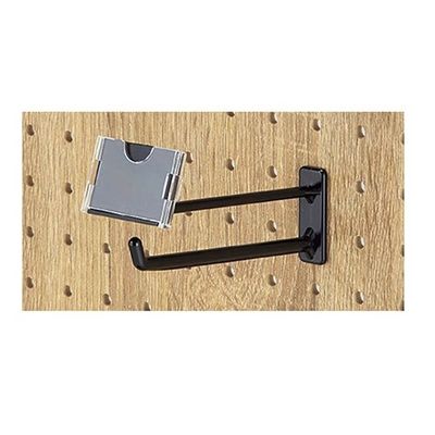 アズワン 有孔パネル用樹脂製2段フック ブラック 5cm 値札ホルダー付き 10本組 63-5725-44 1組(10本)（直送品）