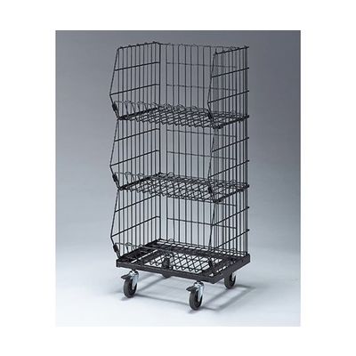 アズワン 高機能型ジャンブルバスケット 黒 3段 W54.4D46.3×H121 キャスター7.5cm 63-5728-06 1台（直送品）