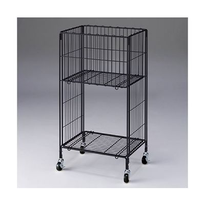 アズワン ワイヤーワゴン 黒 W60xD45cm 2段タイプ 63-5728-16 1台（直送品）