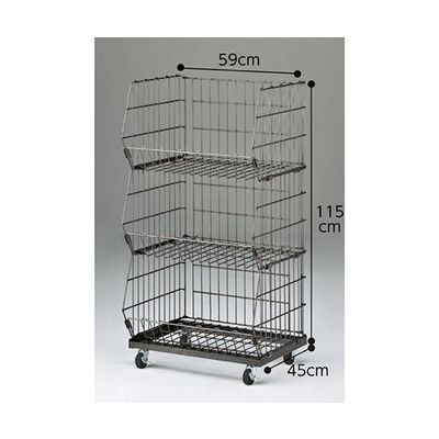 アズワン ジャンブルバスケット W59cm3段 スチールクリアワイド 63-5728-19 1台（直送品）