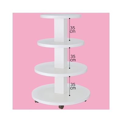 アズワン 多段式ラウンドディスプレー台 4段 白 新仕様 63-5727-10 1台（直送品）