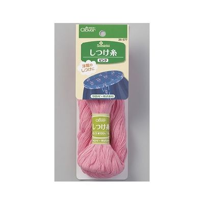 クロバー しつけ糸 (ピンク) 26577 1個 62-4082-62（直送品）