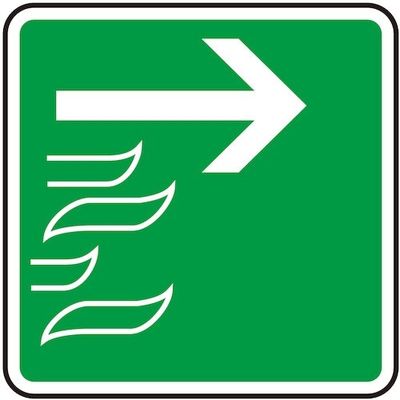 光 サインプレート 非常口(右へ) S1111-10 1セット(5枚) 360-1231（直送品）