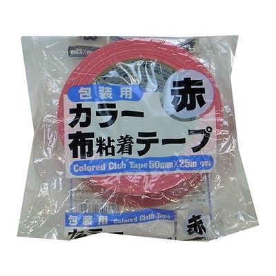 リンレイ カラー布粘着テープNO.384 50mm×25m 赤 30巻入 RT384-RED5025 1箱(30巻) 62-9214-51（直送品）